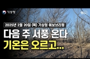 슬슬 롱패딩 세탁 준비. 바싹 마른 대기에 산불 비상 (2025년 2월 20일 기상청 예보브리핑)